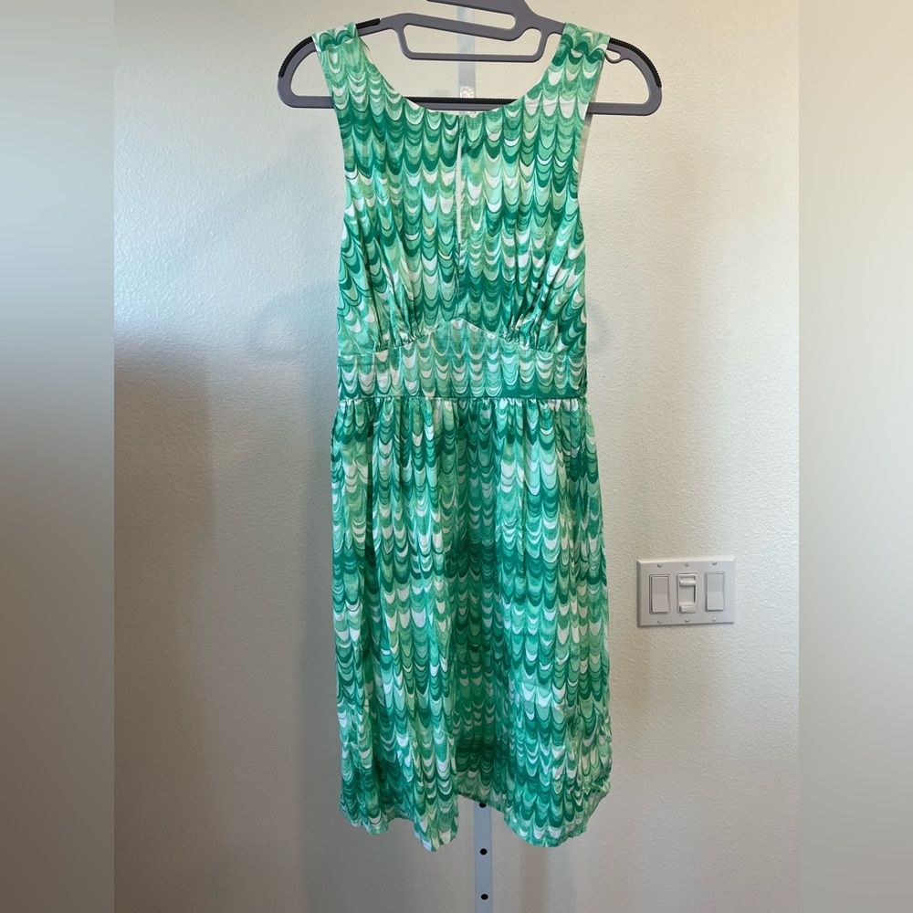 Modcloth Teal and White Patterned Dress